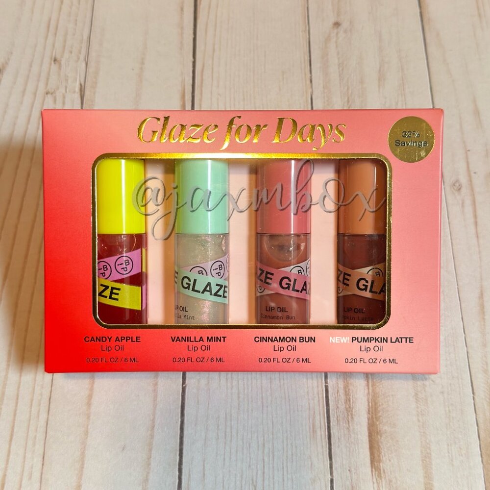 NEW iNNBEAUTY PROJECT Glaze For Days Lip Oil Holiday Kit Limited Edition 4 Pack